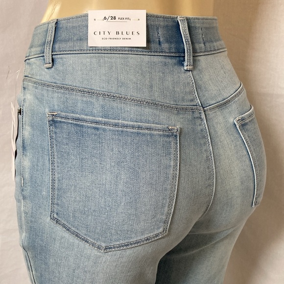 CITY BLUES Eco-Friendly Denim Women Tummy Control Size 6/28 Cropped Raw Hem NWT - Picture 8 of 8